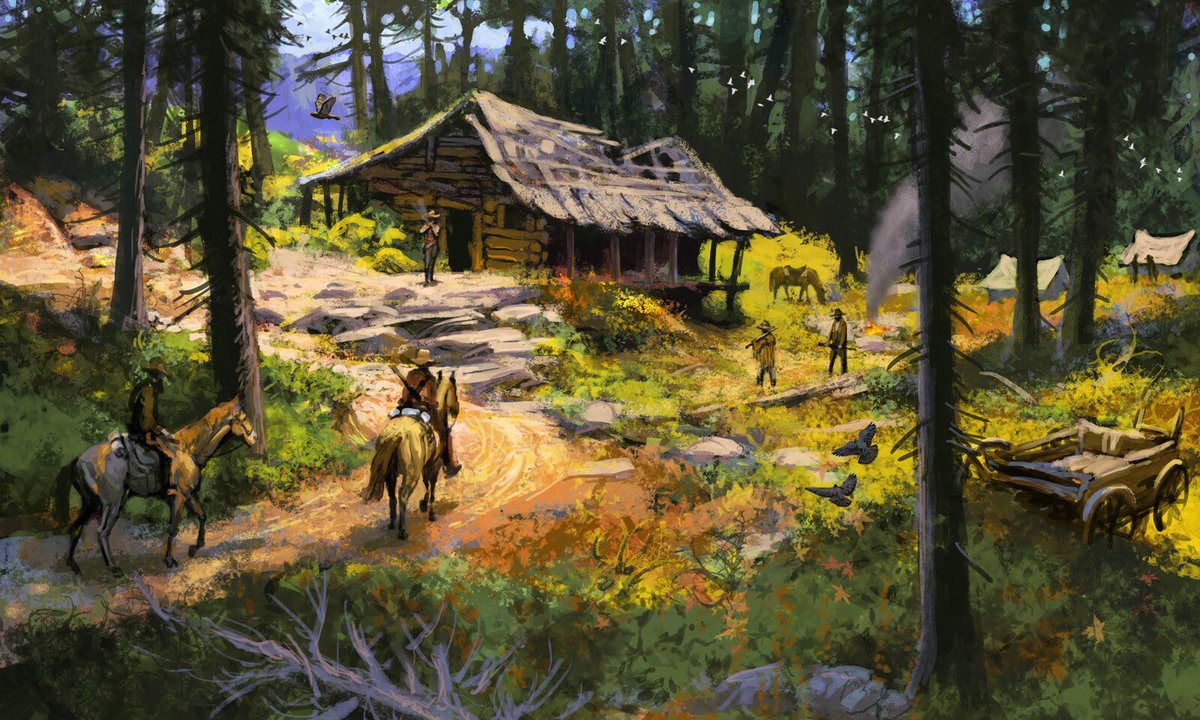 GTASixInfo's tweet photo. The official concept art from RDR2 are so beautiful https://t.co/KKdJBLkrPO