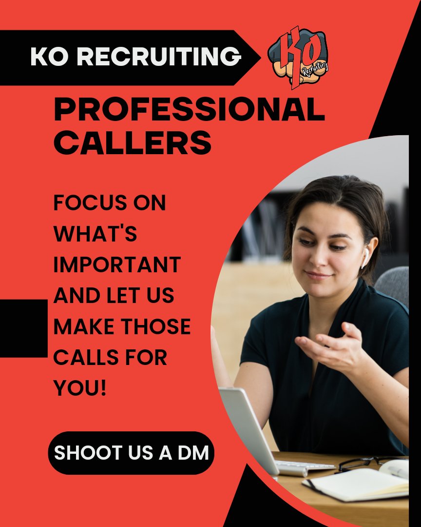 ko_recruiting's tweet photo. Let us help you free up time and take the stress out of scheduling appointments. Contact us today to get started! 

#korecruiting #appointmentsetters #leads #recruiting #virtualassistant #calling #coldcalling #caller #dialer #assistant #TrainedCallers #ColdCallingExperts https://t.co/yyxmHxIWZQ