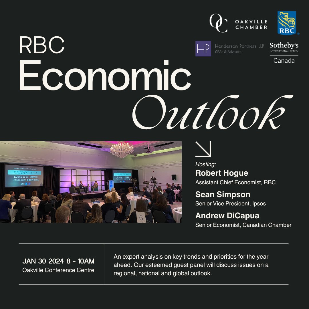 OakvilleChamber's tweet photo. Meet the panel for our 2024 RBC Economic Outlook, coming up later this month: https://t.co/MzMlRTiAgn

🗓 Tue Jan 30th 8:00 - 10:00AM
📍 Oakville Conference Centre
🎟️ Tickets: https://t.co/zsxmV1Y6IP https://t.co/T7NTh3rXo9
