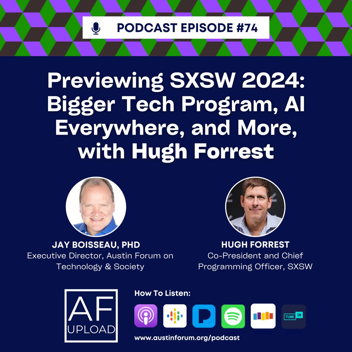 Get ready for <a href="/sxsw/">SXSW</a> this year with our latest podcast episode: "Previewing SXSW 2024: Bigger Tech Program, AI Everywhere, and More, w/ <a href="/Hugh_W_Forrest/">Hugh Forrest</a> "! Listen now for a sneak peek of what to look forward to for #SXSW2024 🎙austinforum.org/files/theme/th…