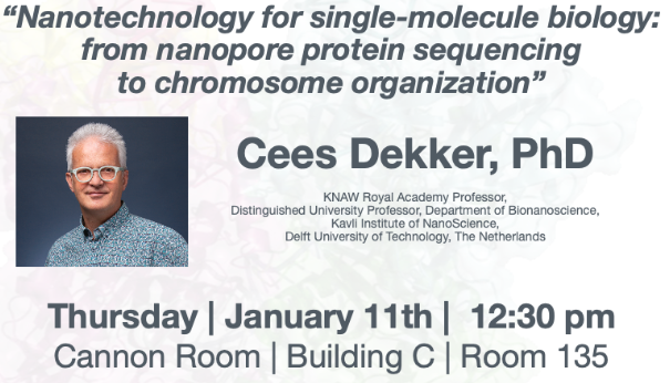 HMS_BCMP's tweet photo. Please join us in-person for the BCMP seminar on Thursday, January 11 at 12:30pm by Cees Dekker, KNAW Royal Academy Professor, Dept of Bionanoscience, Kavli Institute of Nanoscience, Delft University of Technology. @tudelft https://t.co/HuJaKHqNUb