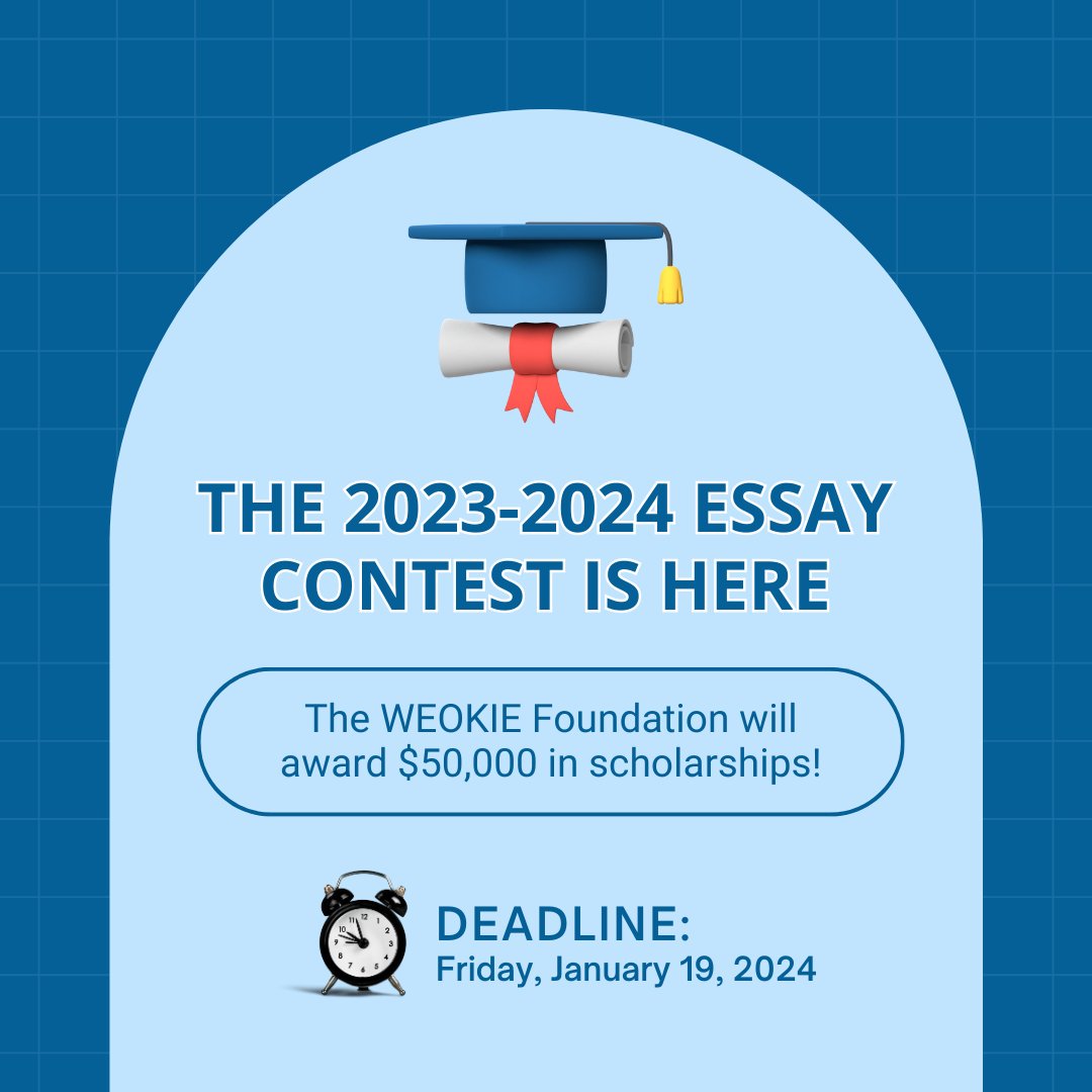 weokie's tweet image. Time is running out to enter our 2024 scholarship contest! 
The WEOKIE Foundation will award $50,000 in scholarships to graduating high school seniors!

Enter Now!: hubs.la/Q02d-ndh0
#Scholarships #OKC #VoTech #College #Graduating