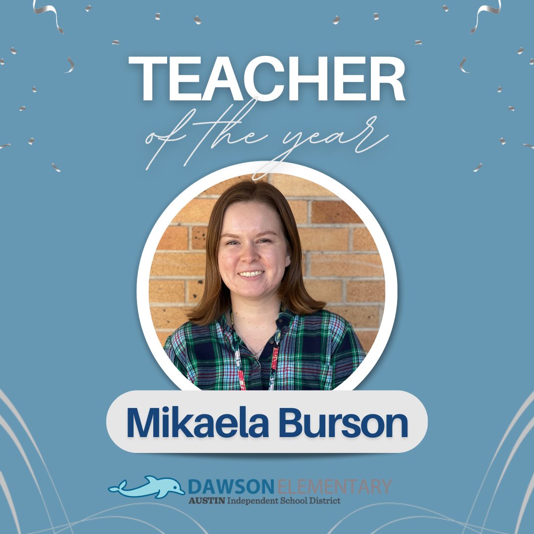 DawsonDolphins's tweet photo. 🌟Dawson Elementary Teacher of the Year Spotlight
Let's give a huge shoutout to Mikaela Burson, our phenomenal 5th-grade ESL teacher! 🎉 Mikaela is the epitome of dynamism, bringing energy and passion to her classroom every day. 🌈📚 #TeacherOfTheYear #DawsonPride @WeAreAISD https://t.co/IWz1SjAz8M