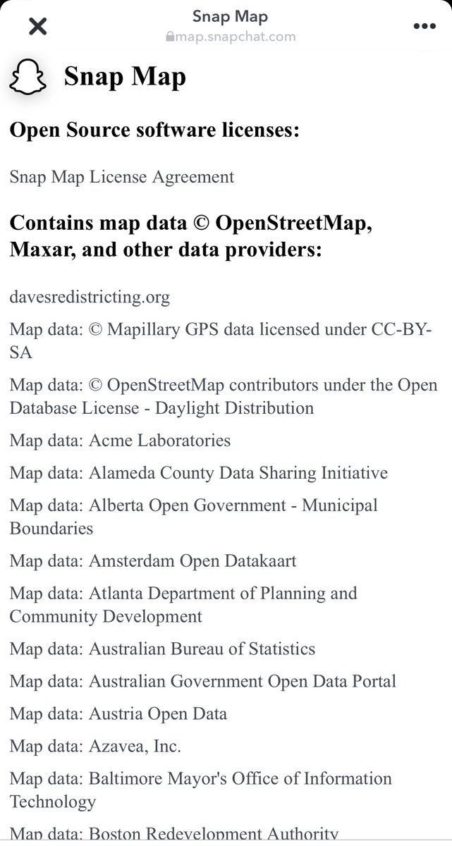 NaS2eR's tweet photo. 🚨للمهتمين بالGIS

سناب شات اعتمدت على أهم المصادر المفتوحة لنظام الMap ومنهم 
OpenStreetMap
Maxar
وغيرهم وهذي اللستة https://t.co/dTEWGd6PLY
