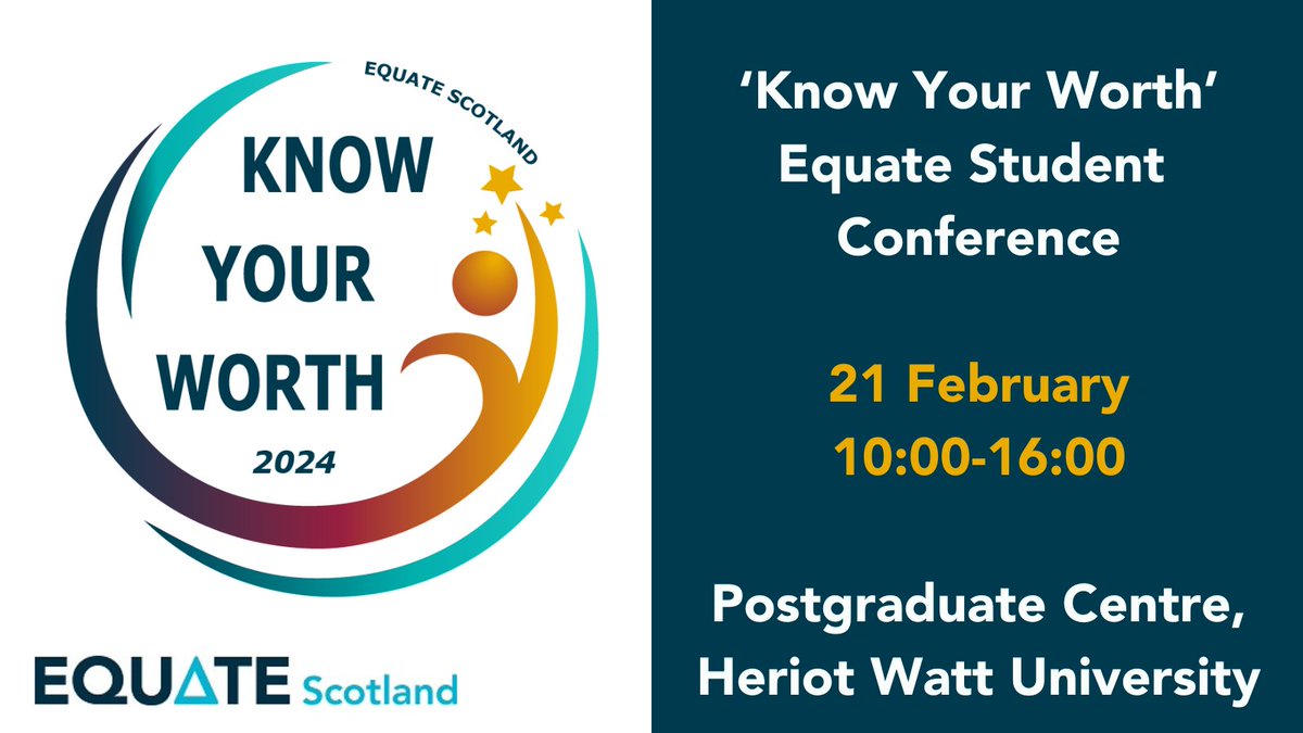 Calling on students across Scotland! We are cohosting our student conference with our student champions from universities across Scotland. Register here: eventbrite.co.uk/e/know-your-wo… #conference #womeninstem #studentevents #STEMstudents