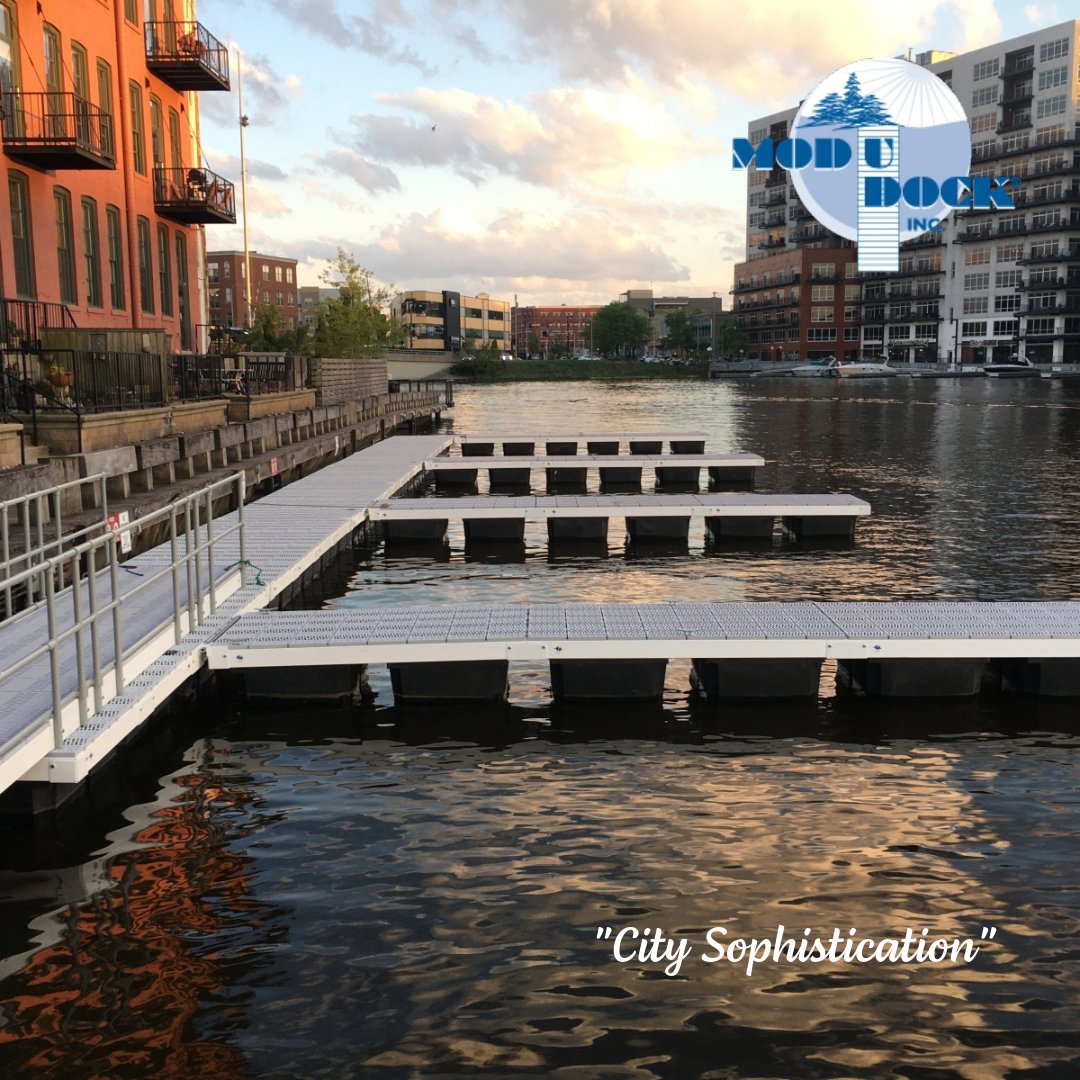 Condominium association dock in Milwaukee. #modudock #riverfront #milwaukee #dock