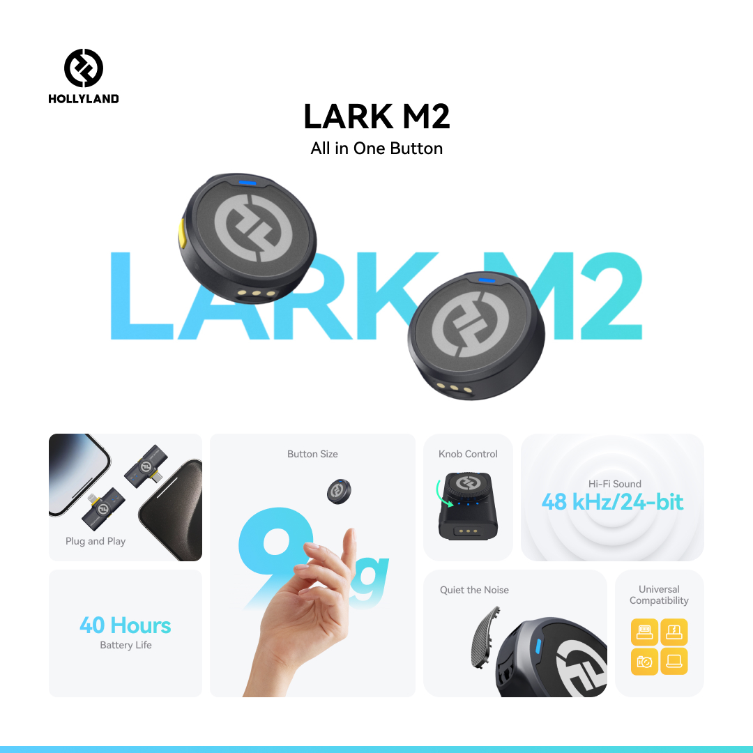 Hollyland Technology on X: Introducing the Hollyland 𝐋𝐀𝐑𝐊 𝐌𝟐: All in  One Button🎤 🎉 👉Learn More:  #NewProduct #LARKM2  #AllinOneButton #buttonmic #Hollyland #HollylandTech #Wireless #Microphone   / X