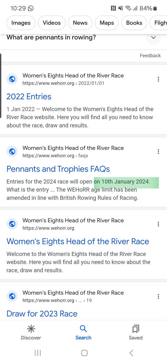 Hi <a href="/WEHORR/">Women's Eights Head</a>. On Web search, it says entries for wehorr open today (10th) but nothing on BROE?