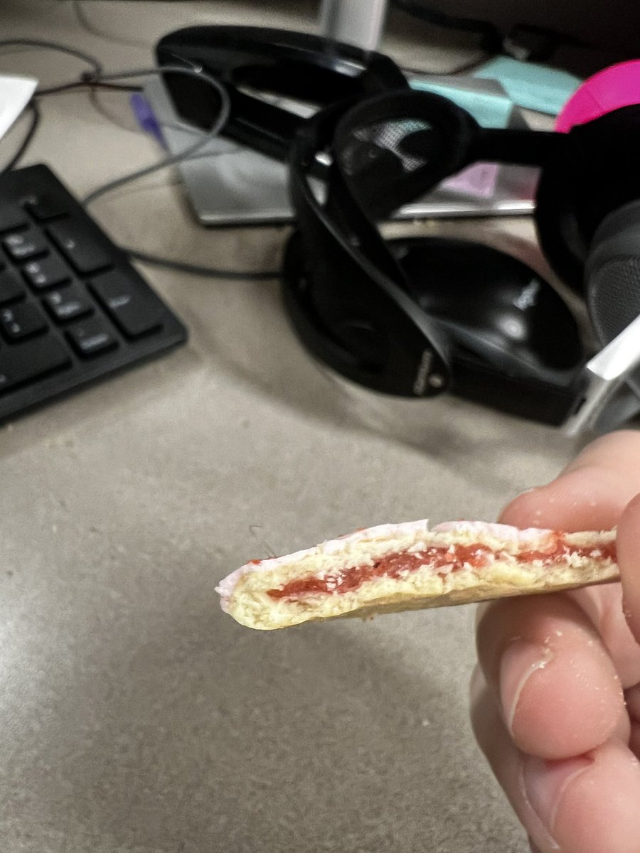 Taylor___Anne1's tweet photo. WTF @PopTartsUS 
There’s a hair baked in to the frosting of this pop tart. 🤢 https://t.co/1rP5OOwUvz