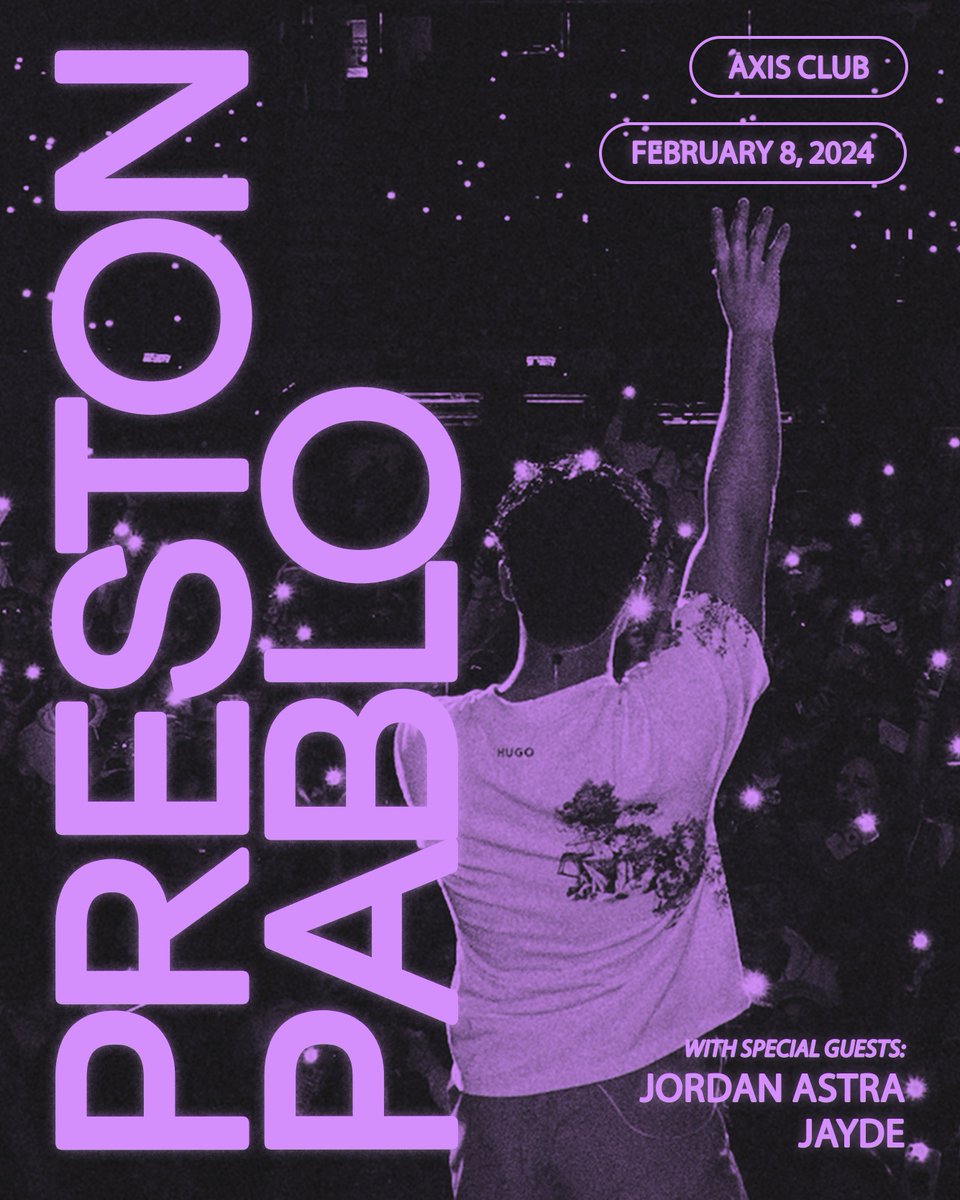 Excited to share the stage with @itsjaydemusic and @imjordanastra on Feb 8! Who’s comin out to dance with us?? Get your tickets now if you haven’t yet! 🎟️ prestonpablo.com