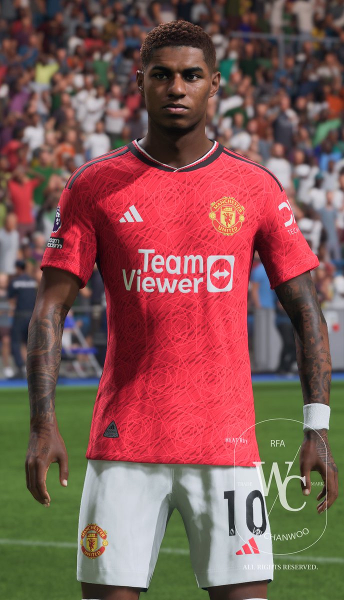 wichanwoo's tweet photo. [FC24] Marcus Rashford (red short hair) with tattoo

Download : https://t.co/2c0cU7rRLo

@EASPORTSFC #FC24 #EAFC24 #ManchesterUnited 

* I don't like eye reflection bug in fc24. 
  That's why I'm making the mod in a different way than other modders. https://t.co/CsGnI1vajD