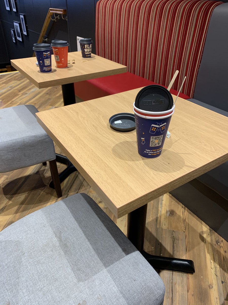 james242425's tweet photo. @GreggsOfficial 2nd visit of the week! Both times charged extra to sit in and it’s safe to say the cleaning standards are shocking! If you’re charging extra your staff should be making sure tables are clean! Managers response in Oxford store ‘sorry we are too busy to clean’ 😮 https://t.co/pljLOc0Sj5
