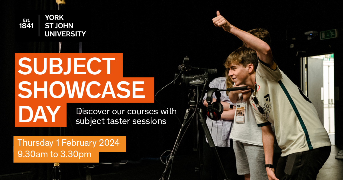 Want to know more about what it's like to study at university? 🤔 Whether you're researching your options or are in the process of applying. Attend our Subject Showcase day in February 2024 and find out. 🎭🎨📊⚖️🏋️‍♂️ More.👇 yorksj.ac.uk/study/undergra…