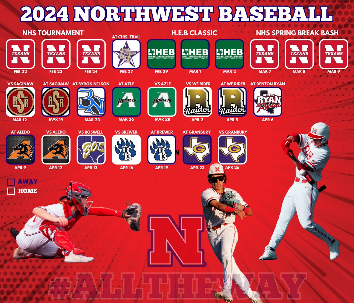 Txnbaseball's tweet photo. 🚨Northwest Baseball 2024 Schedule🚨
#ATW https://t.co/qiBBvKGwxM
