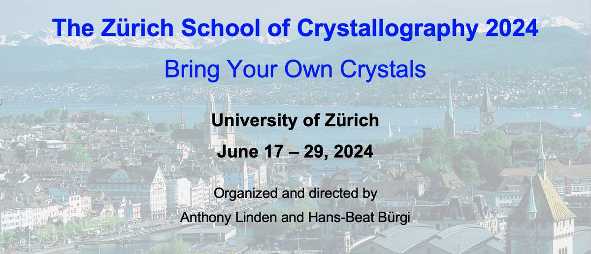 📣 Zurich School of Crystallography, 2024
🗓️ 17-29 June 2024
📍University of Zurich, Switzerland
More info: chem.uzh.ch/linden/zsc/ind…
⏳Application deadline: January 15