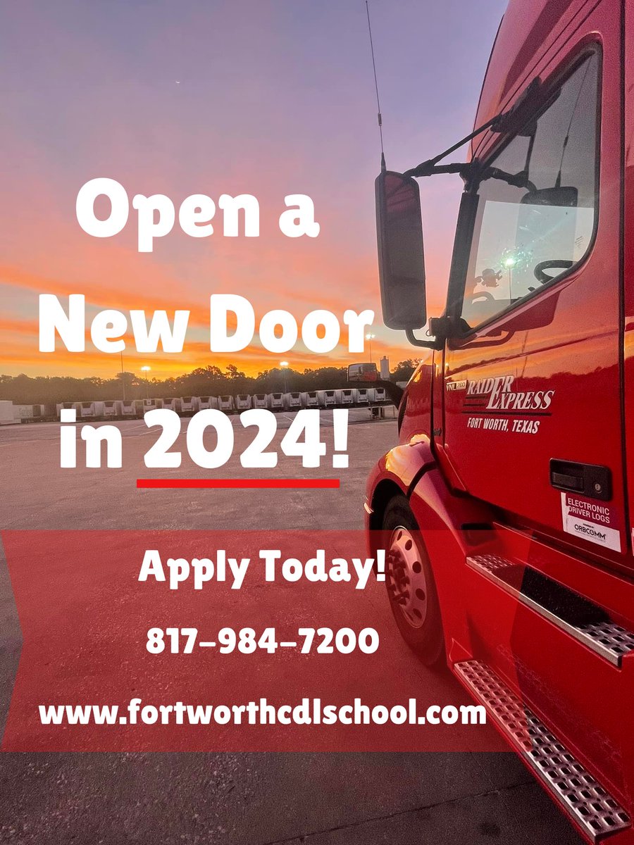 New Year - New #Career - New YOU!
Ever thought about becoming a Truck Driver? But don't know where to start? Look no further!
We'll help train you to obtain your #CDL and start driving in 4 weeks!
Did we mention it's Free Training?
Click the link below to get started!
#trucking