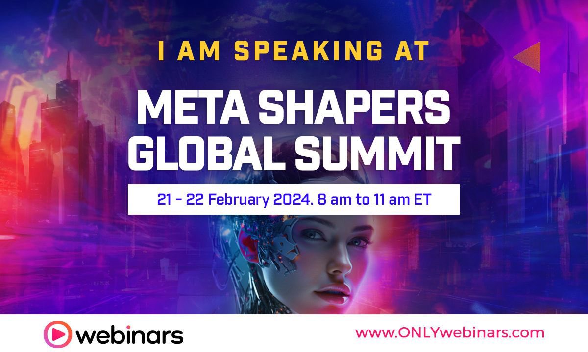 Jacques Ludik (@jacquesludik) on Twitter photo WEBINAR INVITE: Meta Shapers Global Summit on 21-22 February 2024 from 8 am - 11.30 am ET
Dr Jacques Ludik will be speaking at the Summit along with 36 other industry leaders.
Register at lnkd.in/g8FG8FHK
<a href="/ONLYwebinars/">📣ONLY Webinars by Cyber Gear</a> <a href="/sharadagarwal/">Sharad Agarwal ™️</a> WEBINAR INVITE: Meta Shapers Global Summit on 21-22 February 2024 from 8 am - 11.30 am ET
Dr Jacques Ludik will be speaking at the Summit along with 36 other industry leaders.
Register at lnkd.in/g8FG8FHK
<a href="/ONLYwebinars/">📣ONLY Webinars by Cyber Gear</a> <a href="/sharadagarwal/">Sharad Agarwal ™️</a>