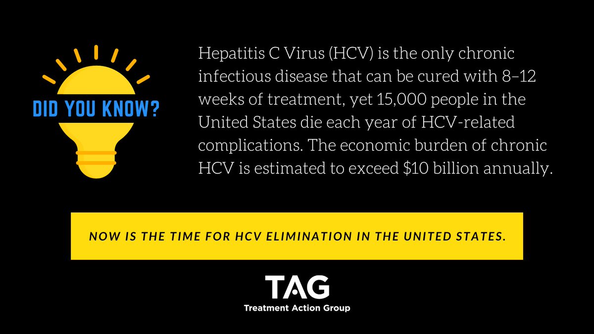 The United States *MUST* take action to eliminate HCV, including passing legislation, developing new diagnostics, negotiating lower prices + prioritizing key populations. Read our new pub on addressing HCV care barriers to eliminate the virus in the USA: treatmentactiongroup.org/publication/no…