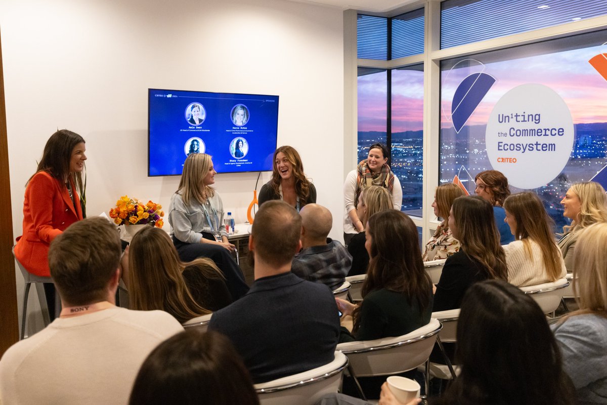 criteo's tweet photo. Key takeaways from our #WomeninCommerce event at @CES: Know your worth, be honest with what you do and don’t know, and don’t let anyone tell you what the “right” move is. 💪 #CES2024 https://t.co/xGfENnIj36