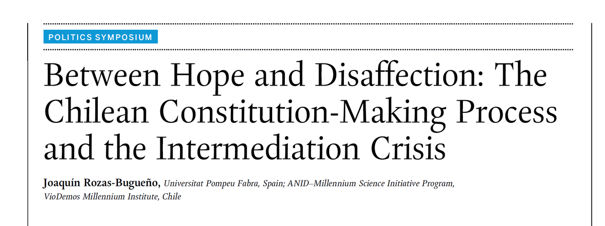 Joaquín Rozas (@joaquinrozas_) on Twitter photo Muy feliz de ver publicado mi artículo en <a href="/ps_polisci/">PS: Political Science & Politics</a>!, que es parte de un Simposio sobre el proceso constituyente chileno, editado por <a href="/claudiaheiss/">Claudia Heiss (ella/she/her)</a> y <a href="/jujuchi/">Julieta Suárez-Cao (she/her/ella)</a>, a quienes aprovecho de agradecer su tremendo trabajo! Aquí dejo algunos resultados interesantes del paper🧵👇 Muy feliz de ver publicado mi artículo en <a href="/ps_polisci/">PS: Political Science & Politics</a>!, que es parte de un Simposio sobre el proceso constituyente chileno, editado por <a href="/claudiaheiss/">Claudia Heiss (ella/she/her)</a> y <a href="/jujuchi/">Julieta Suárez-Cao (she/her/ella)</a>, a quienes aprovecho de agradecer su tremendo trabajo! Aquí dejo algunos resultados interesantes del paper🧵👇