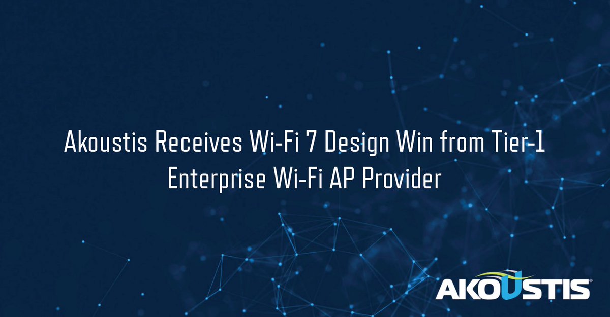 AkoustisInc's tweet photo. Akoustis has some exciting news! Have you read our latest Press Release? https://t.co/PaKJOnkgn2 $AKTS #XBAW #WiFi #WiFi7 https://t.co/8Jr9v7FvZR
