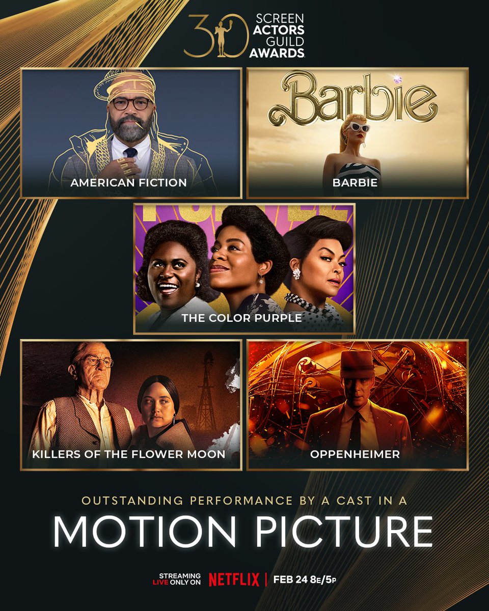 Pikerias's tweet image. El Dato! Los #SAGAwards 2024 definieron las Mejores Películas Nominadas. Por lo tantos sus actores TODOS también nominados al #BestCast.