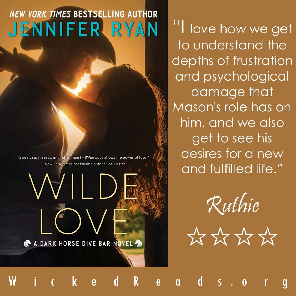 ICYMI ~ WILDE LOVE by @JenRyan_author Review=> wickedreads.org/2024/01/wilde-… #4stars #RomanticSuspense #WesternRomance #FamilySaga #ContemporaryRomance #CelebrityRomance #MenInUniform #DarkHorseDiveBarSeries #HappilyEverAvon #ReadAvon @avonbooks