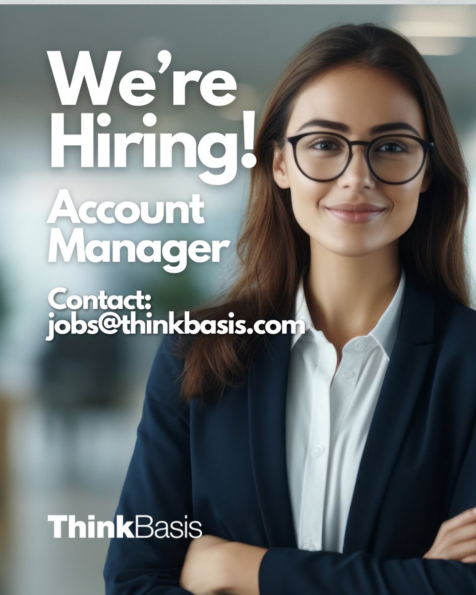 thinkbasis's tweet photo. Think you have what it takes to be an account manager? 💼💻

Contact us here: jobs@thinkbasis.com

#JobOpportunities #Hiring https://t.co/FbtieNKZ0x