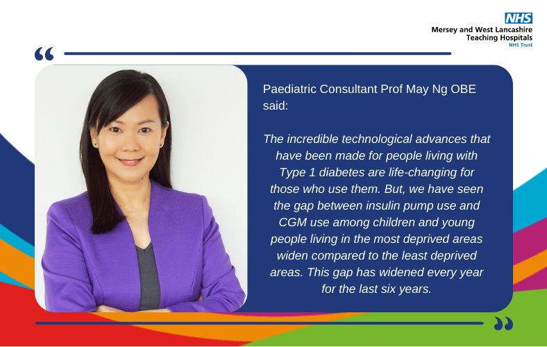 MWLNHS's tweet photo. Paediatric Consultant, Prof May Ng OBE, is leading a national research study focussing on the reasons why children with Type 1 diabetes from ethnic minority groups or in low socioeconomic areas are less likely to use potentially life-saving technology.

➡️https://t.co/bXLya5OLZy https://t.co/NPm1HMYEqt