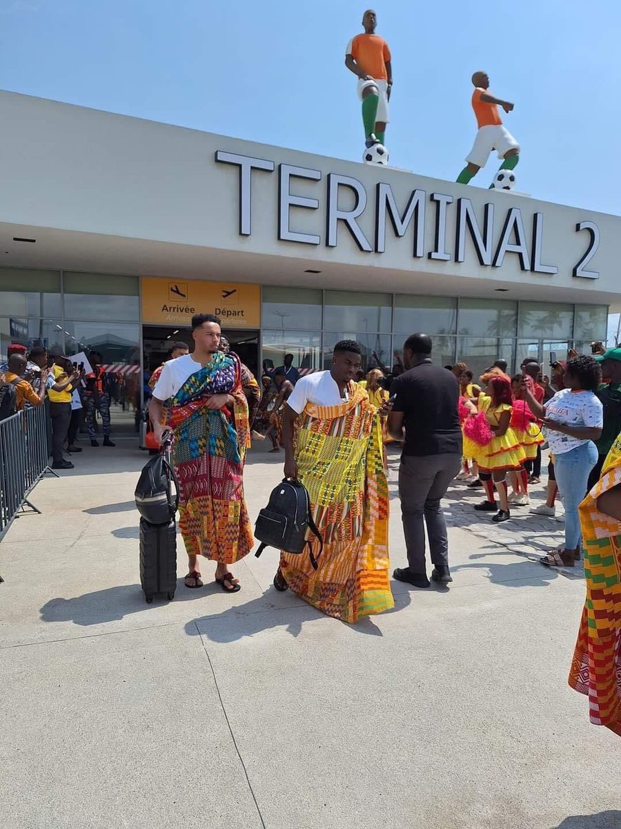ChairmanSuper's tweet photo. This how Black Stars๐ฌ๐ญ arrived at Cรดte d'Ivoire for #AFCON2023
#GuinnessWorldRecords #PresidentAkuffoAddo https://t.co/n7fL1LL3am