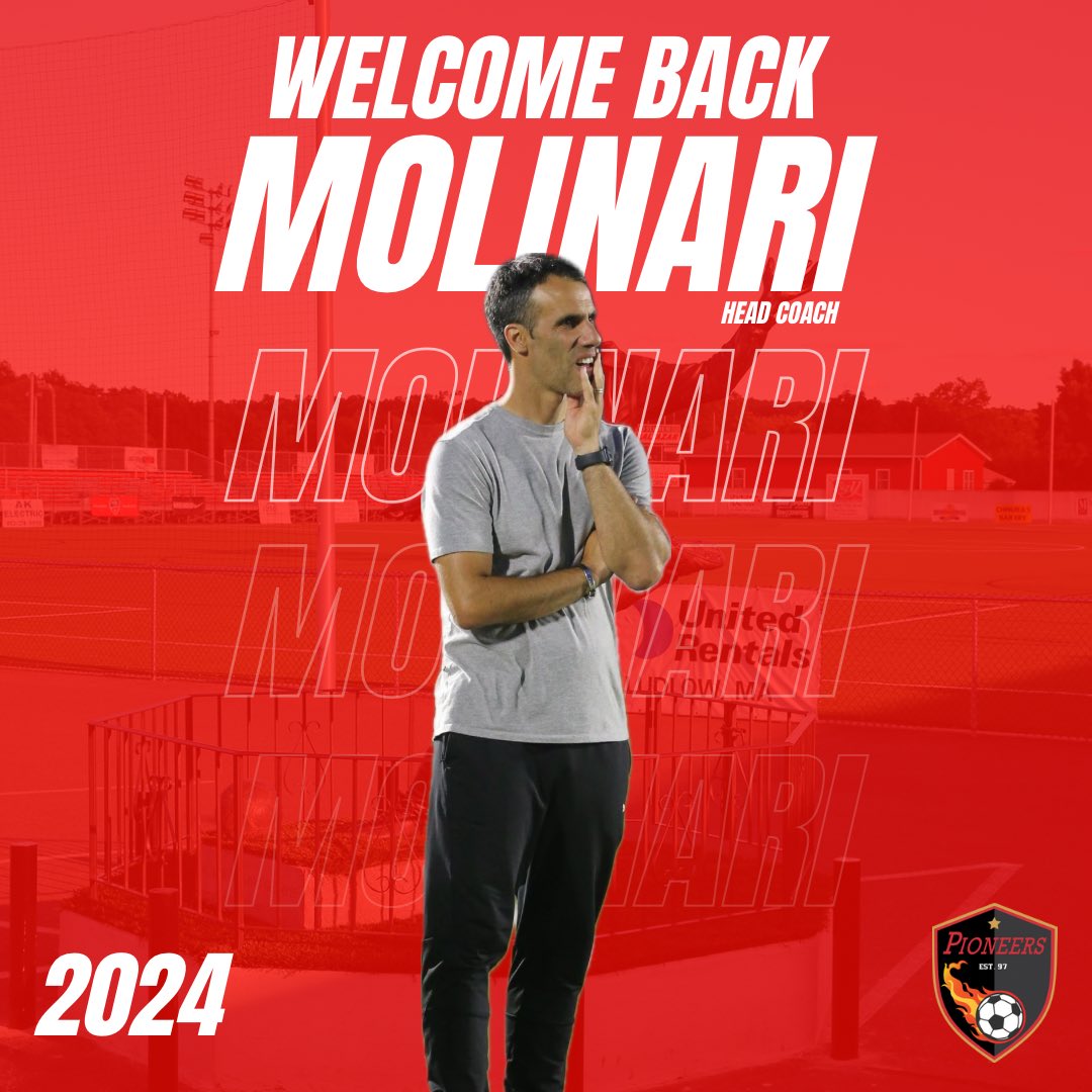 WMassPioneers's tweet photo. 🇦🇷🧠| Head Coach Federico Molinari 🇦🇷 is returning for the 2024 season! 🧠

As a coach he achieved: 1x Eastern Conference Champions, 2x Northeast Division Champs, 5x Qualified USL2 Playoffs, 6x Open Cup participations and 4 players drafted by MLS 🔝

Great news! #VamosPioneers❤️‍🔥 https://t.co/HsJusiZZA6