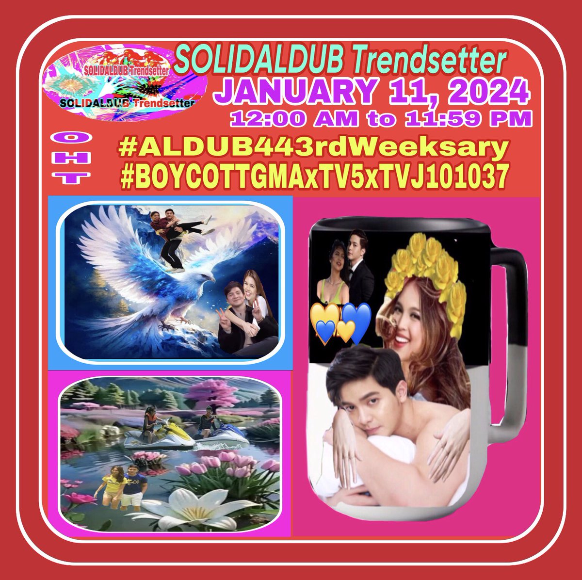 SOLIDALDUB Trendsetter (@solidaldubt) on Twitter photo TBADN has faced a lot of obstacles but we never gave up
Let's continue d fight 4 TRUTH& HONOR 4 ALDUB
<a href="/aldenrichards02/">Alden Richards</a>
<a href="/mainedcm/">Maine Mendoza</a>
& the TRUE BLOODED ALDUBNATION. RESPECT BEGETS RESPECT
Our OHT 4 JAN 11, 2024
ALDUB will be back
#ALDUB443rdWeeksary
#BOYCOTTGMAxTV5xTVJ1037 TBADN has faced a lot of obstacles but we never gave up
Let's continue d fight 4 TRUTH& HONOR 4 ALDUB
<a href="/aldenrichards02/">Alden Richards</a>
<a href="/mainedcm/">Maine Mendoza</a>
& the TRUE BLOODED ALDUBNATION. RESPECT BEGETS RESPECT
Our OHT 4 JAN 11, 2024
ALDUB will be back
#ALDUB443rdWeeksary
#BOYCOTTGMAxTV5xTVJ1037