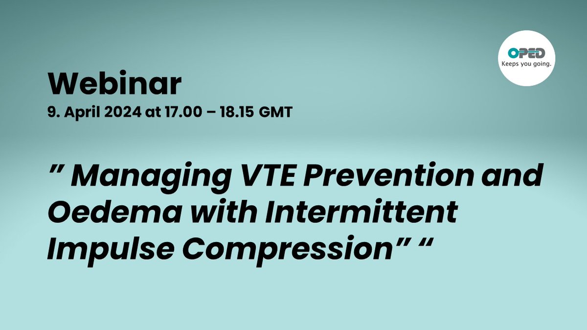 Hip &amp; Knee Arthroplasty: Lower your complication rate by a simple measure. register for our Webinar "Managing VTE Prevention and Oedema with Intermittent Impulse Compression" here: events.teams.microsoft.com/event/80812f9a…
