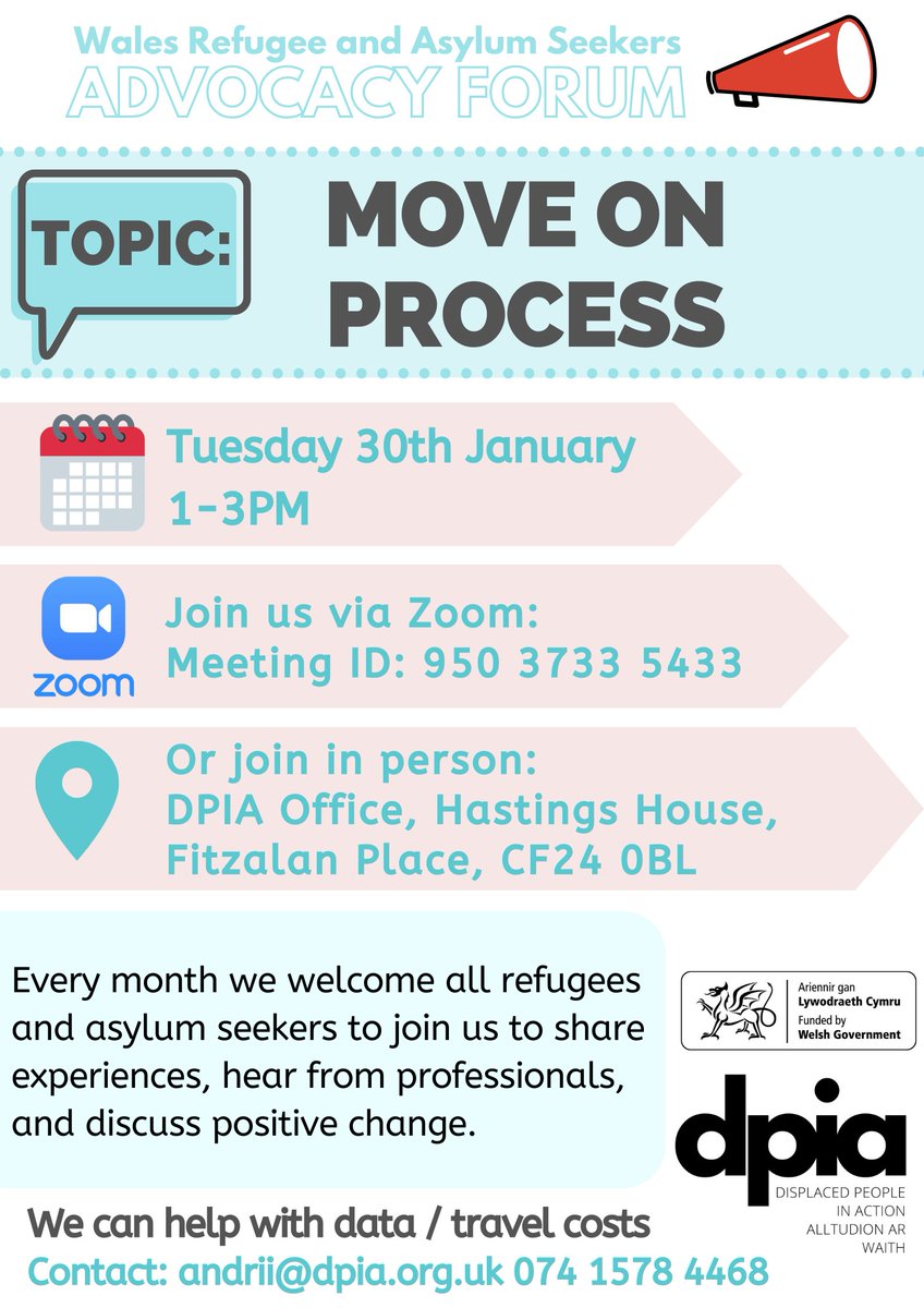 Join us on Tuesday, the 30th of January, for our Advocacy Forum on the subject of the Move On Process! Details for the forum can be found in the leaflet below.