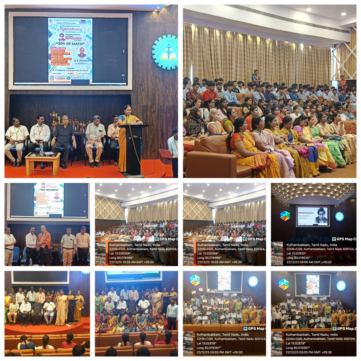 SIMATS_IIC's tweet photo. Glimpses of Intercollegiate Symposium "Joy of Math" in Commemorating National Mathematics Day 2023 organized by Division of Mathematics, Simats Engineering on 22 Dec 2023
#simats #mhrdinnovationcell #iic #vicechancellorsimats #saveethabreeze #nationalmathematicsday2023 #joyofmath https://t.co/LqvVcdL3zV