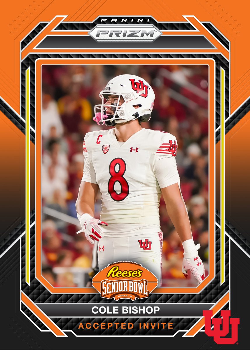 OFFICIAL! DB Cole Bishop @Cole_bishop_8 from @Utah_Football has accepted his invitation to the 2024 Reese's Senior Bowl! #GoUtes #TheDraftStartsInMOBILE™️ @JimNagy_SB @PaniniAmerica #RatedRookie