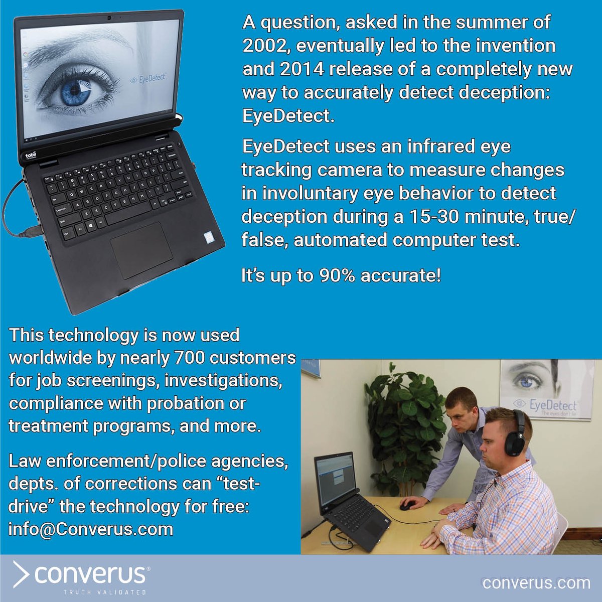 ConverusCEO's tweet photo. Have you read our remarkable story behind the #invention of the world’s most advanced, accurate #LieDetector? Here’s a quick summary, but you can also read the entire story:  https://t.co/X4N8SbXhOY #polygraph https://t.co/rKOqJFeem0