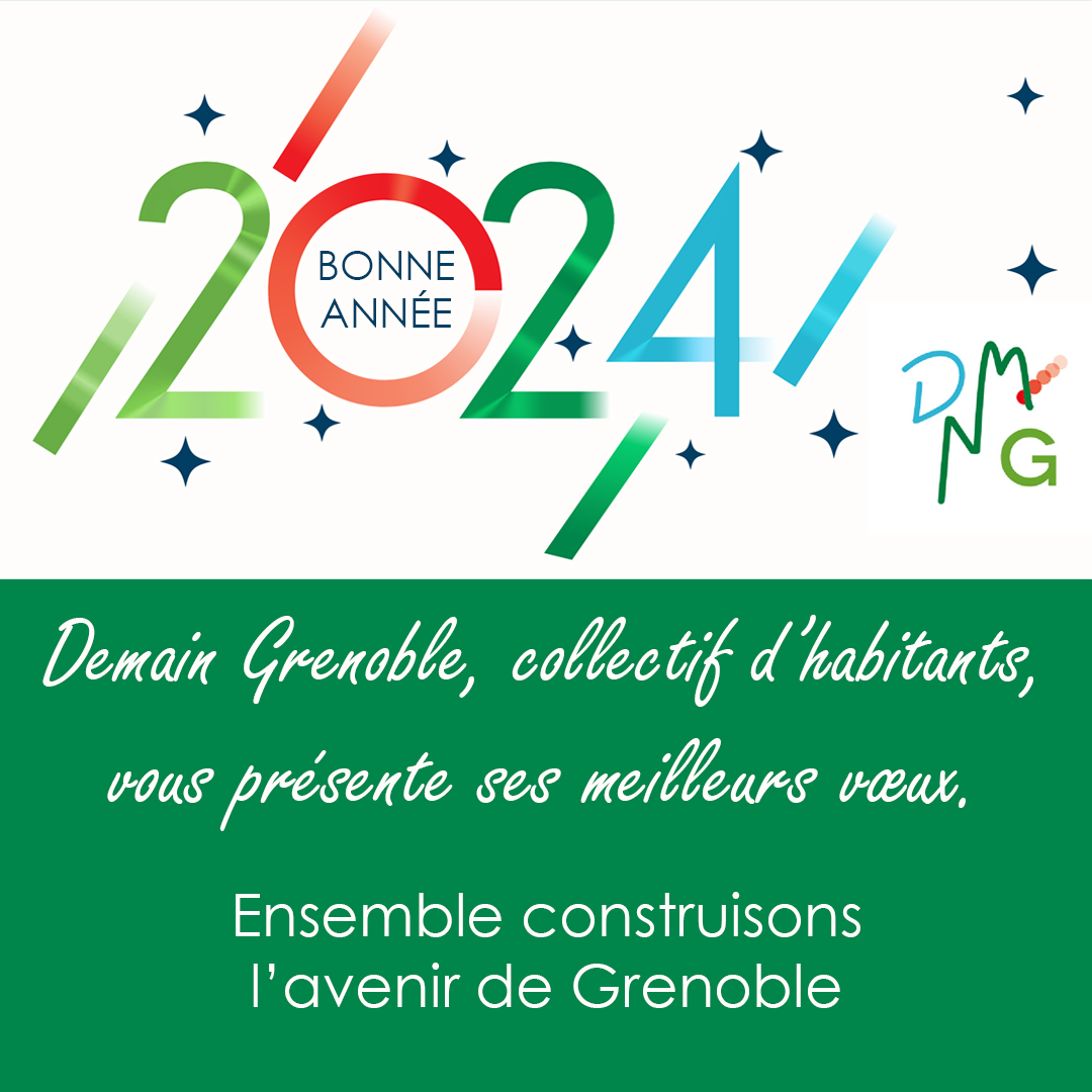 demain_grenoble's tweet photo. Le collectif d'habitants, DEMAIN GRENOBLE, vous souhaite une merveilleuse année 2024 ✨
#Voeux2024  #association #grenoble #collectifdhabitants #unmeilleuravenirpourgrenoble https://t.co/jRN9mzNdEh