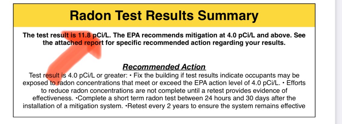 getting our new home radon mitigation today before we move in! nearly 3x dangerous level. Happy #radon awareness month to us! #lungcancer