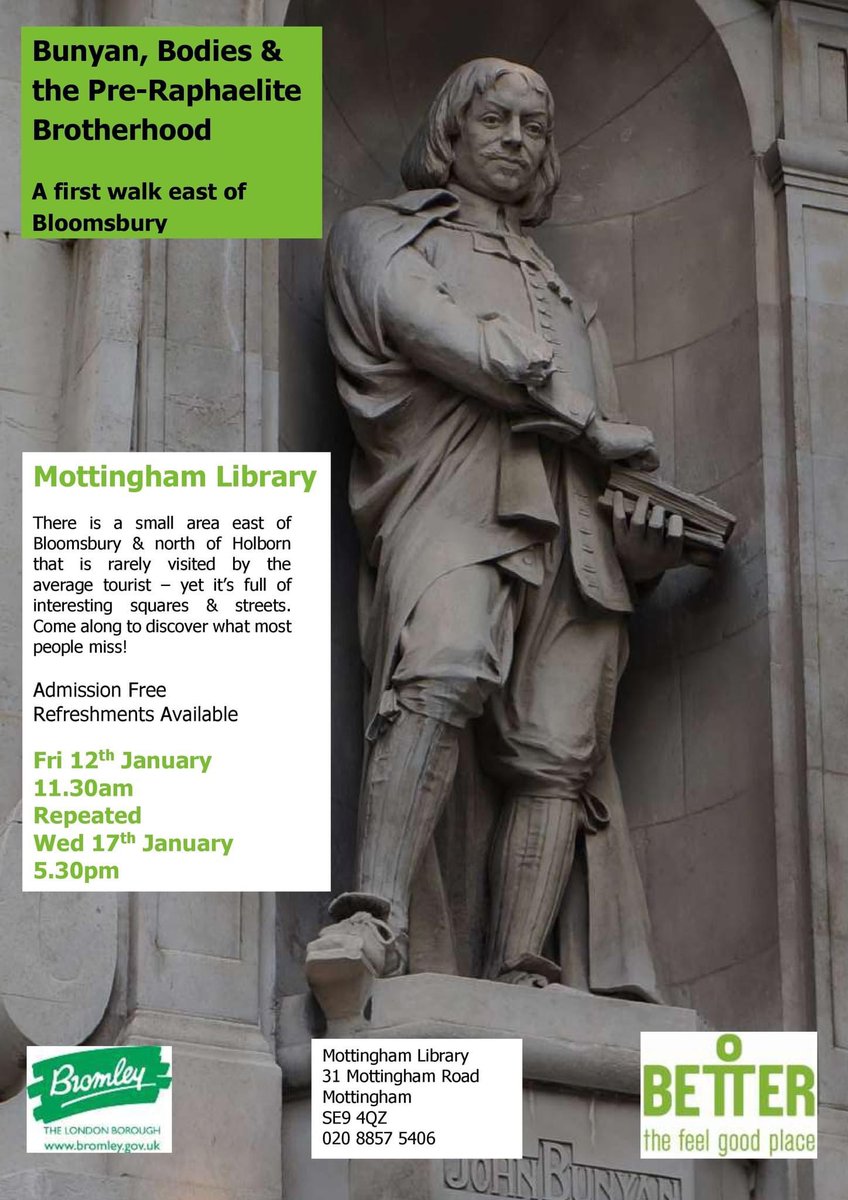 BromLibraries's tweet photo. Come along to #MottinghamLibrary on Friday at 11.30am for the first in a new series of talks about East Bloomsbury. Discover where Oliver Cromwell may be buried & much much more! No booking required. @LBofBromley @Better_UK @GLL_UK https://t.co/hEcLU34oNA