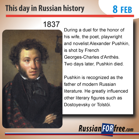 Pushkin died young (he was 37) and yet his contribution to Russian language and literature is impressive.