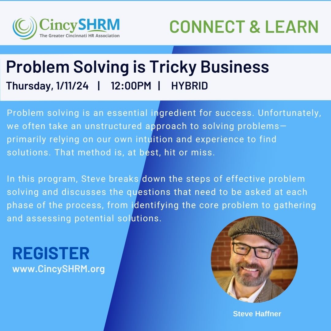 Join us as <a href="/SteveHaffner/">Steve Haffner</a> cracks your most challenging problems by unmasking your brain’s hidden illusions. Steve will use his magic skills to teach audience members to become better problem solvers by using proven techniques. #hr #humanresources #illusion #shrm #ohioshrm #hrci