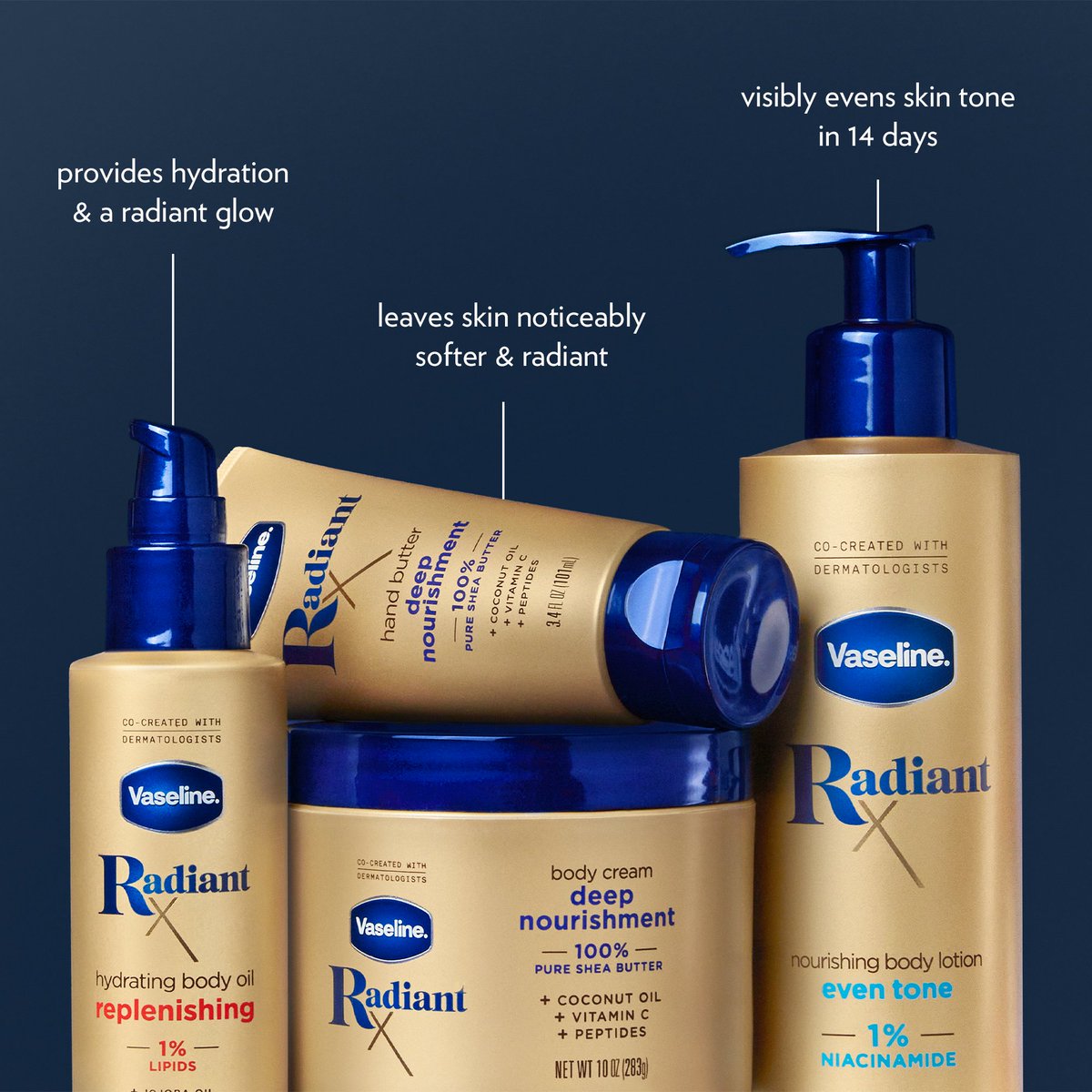 Looking to upgrade your 2024 skincare routine?​ Treat your whole body to the Vaseline Radiant X Collection and hydrate, soften skin, and visibly even your skin tone for a gorgeous, radiant glow ✨ ​ ​ #Vaseline #RadiantX #BodycareProducts #BeautyMustHaves