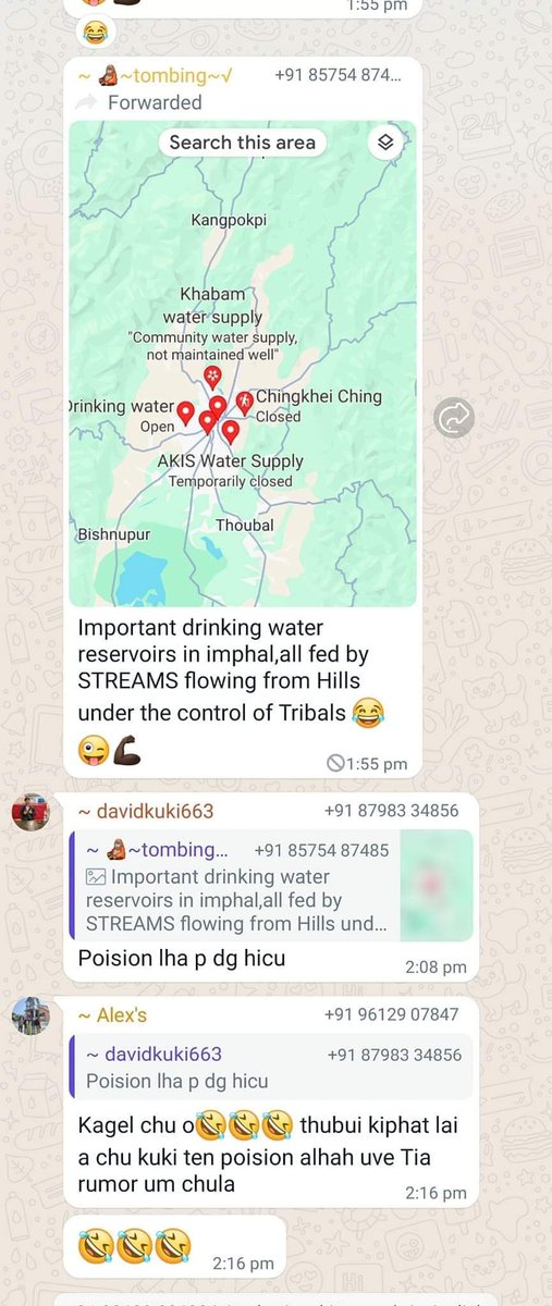 It's a message to our Leaders who are enjoying their seats with our valuable votes... That Kuki poison our Manipur Imphal River and trying to kill all the innocent people of Manipur. 
<a href="/AmitShah/">Amit Shah</a> <a href="/ANI/">ANI</a> <a href="/BBCWorld/">BBC News (World)</a> <a href="/IndiaTodayNE/">India Today NE</a> <a href="/IndiaToday/">IndiaToday</a> <a href="/NBirenSingh/">N. Biren Singh</a>