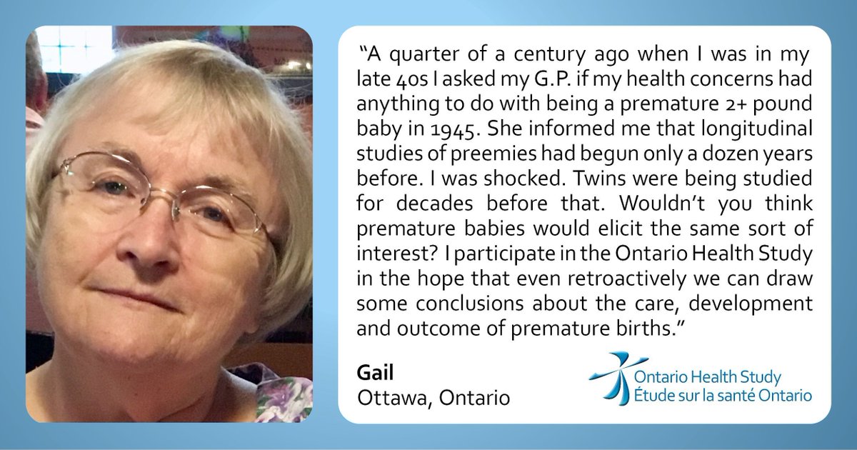 Here’s what Gail from Ottawa had to say about why she has continued to be a member of the Ontario Health Study since joining in 2010: