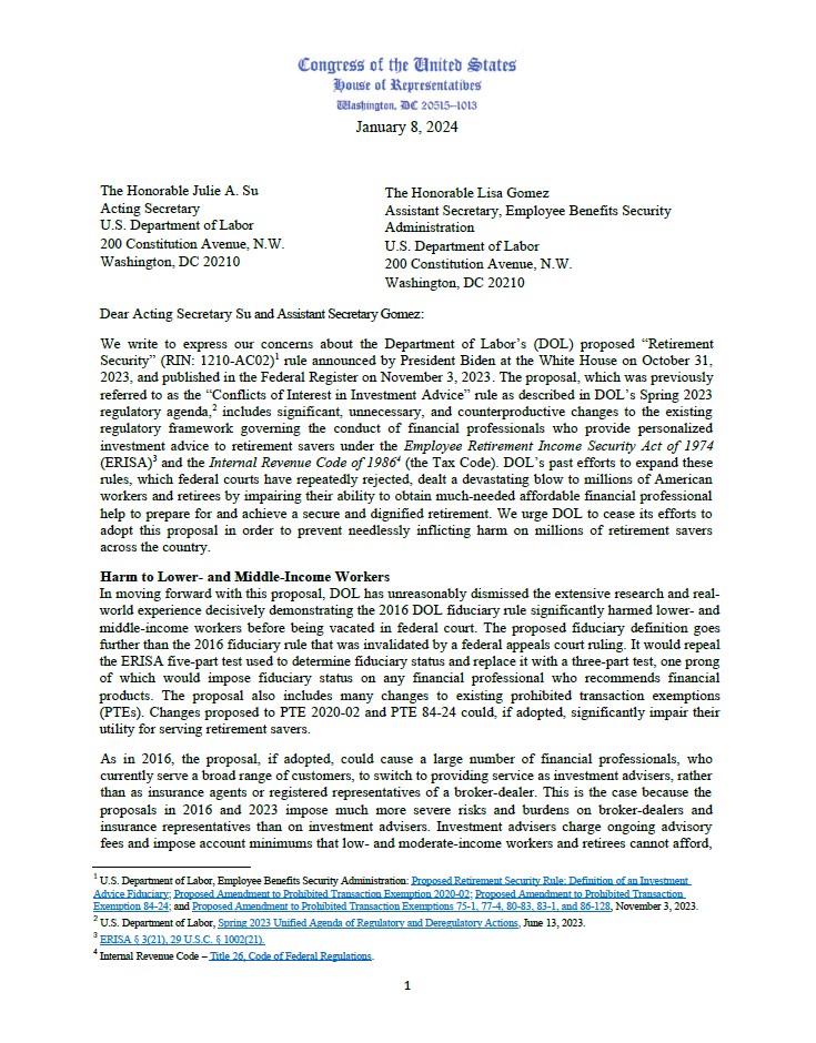 RepFrenchHill's tweet photo. I co-led a bipartisan letter alongside @repdavidscott voicing our concerns with @USDOL's Fiduciary Rule.

Thank you @RepAnnWagner for holding an important hearing today on this topic. https://t.co/1wef7A5qzs