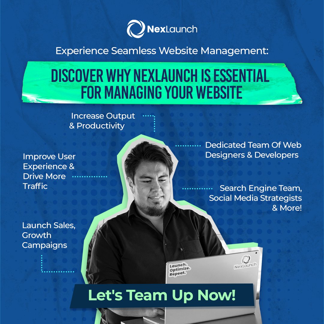 Effective website management is key to success in today's digital landscape. 🙌🏻💻 #NexLaunch #WebsiteManagement #DigitalSuccess