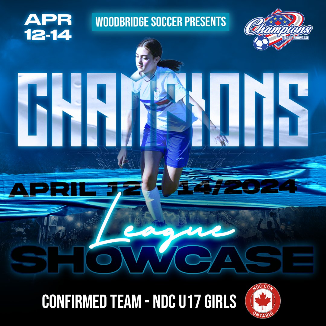 WSCStrikers's tweet photo. 🚨 Exciting News Alert! 🚨

We are thrilled to announce that the NDC Ontario Soccer Girls U17 team has been confirmed to participate in the WSC Champions League Showcase! 

Thank you NDC Ontario Soccer Girls U17! 
#NDCOntarioSoccer #GirlsU17 #WSCChampionsLeague #WSC https://t.co/A7GnUpSIqH