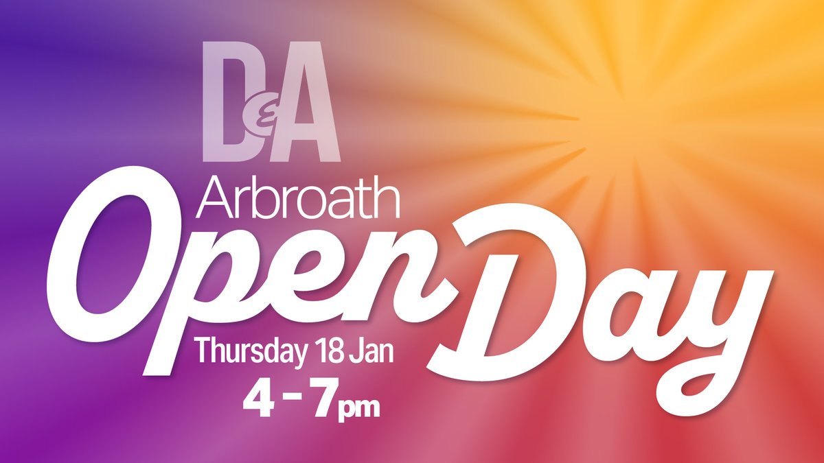 Come to the right place! 📍 Get a tour of the facilities, meet the staff and learn about the courses we have on offer! 🙌

📅 Thurs 18th Jan
⌚ 4pm-7pm
📍 Arbroath Campus

🔗 Check out all our courses here 👉 ac.pulse.ly/3gsncnue9w

#DAtherightplace #ChooseDA #DAdecade