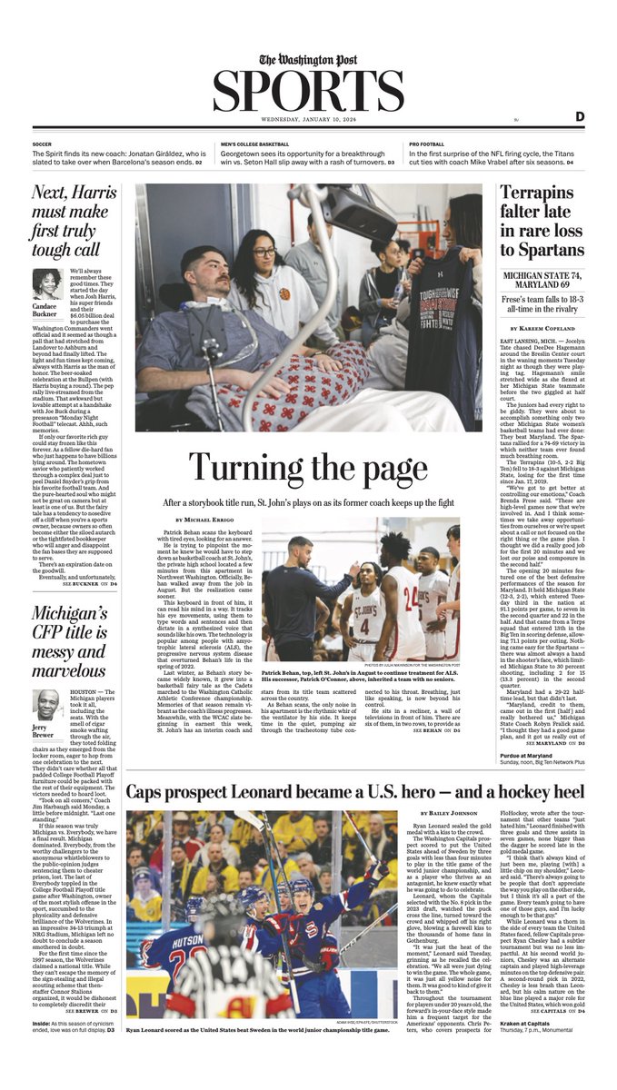 M_Errigo's tweet photo. Featured in today's @PostSports section: After a storybook title run, St. John’s plays on as its former coach keeps up the fight

Story here: https://t.co/Xj0npwwvA5 https://t.co/KOJoiYg2wf